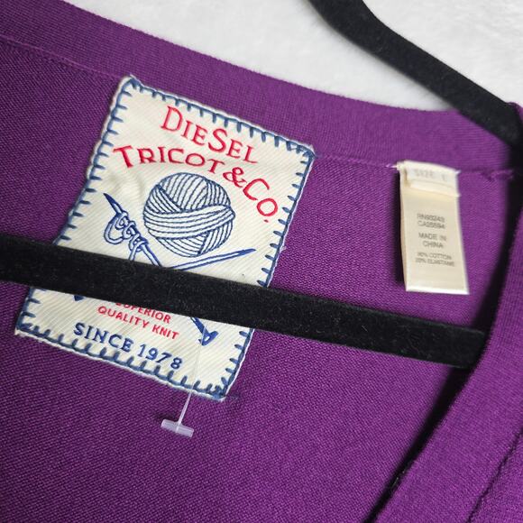 Diesel Vintage Ws L Purple Longsleeve cardigan. Rare Unique Find. Buttondown Fun - Picture 12 of 16